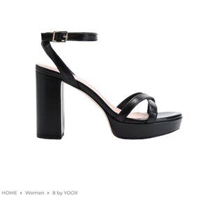 100% Leather Italy 39 Wide size 9 Platform Pump Sandal Ankle Strap BOX open toe